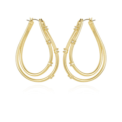 Vince Camuto Goldtone Double Oval Hoop Earrings