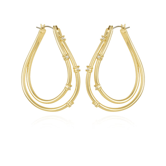 Vince Camuto Goldtone Double Oval Hoop Earrings