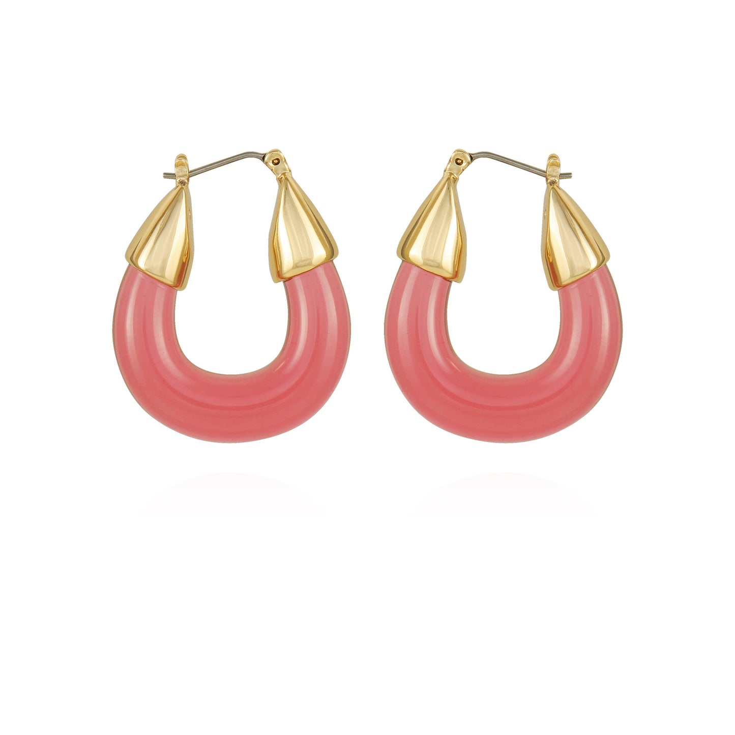 Vince Camuto Goldtone Pink Candy Hoop Earrings