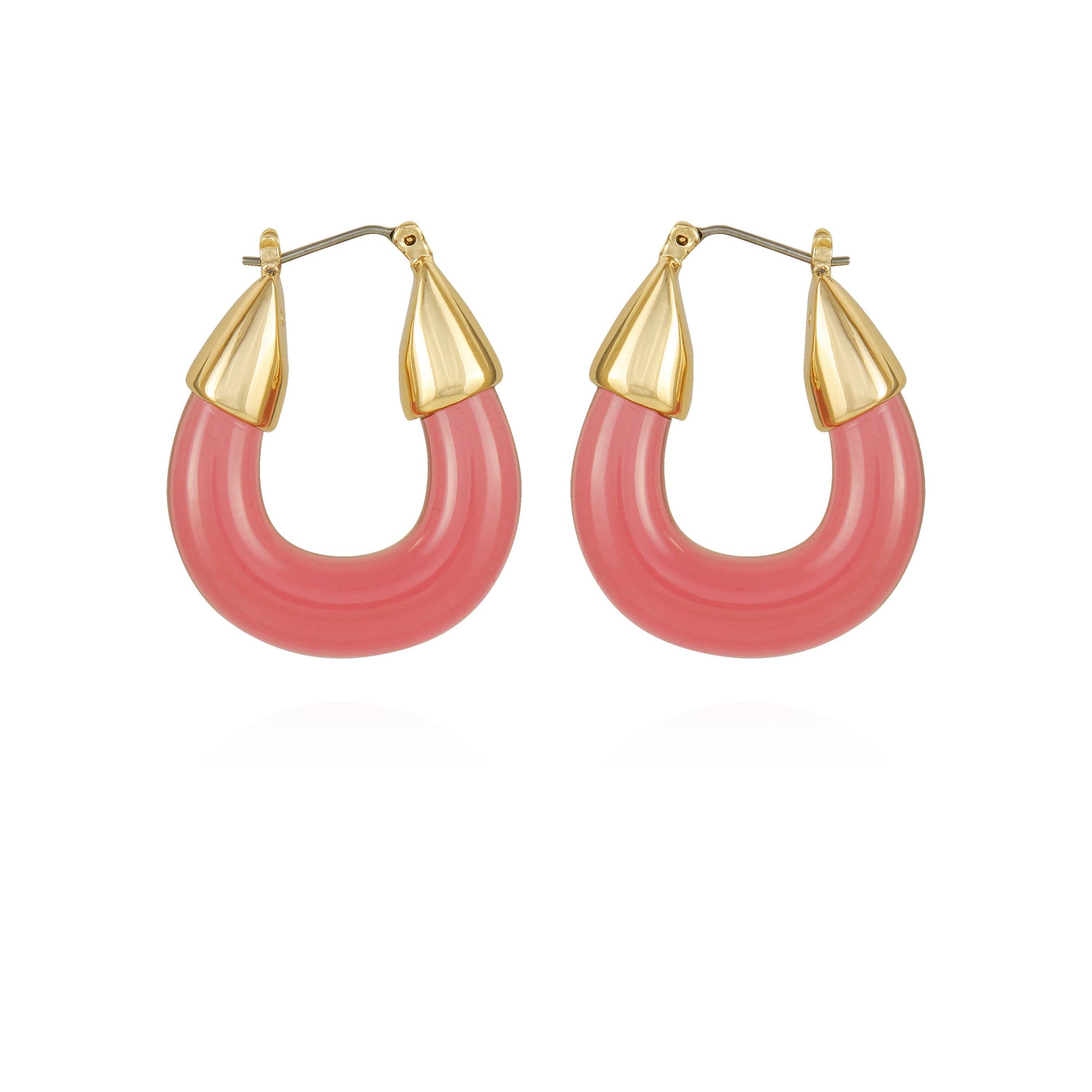 Vince Camuto Goldtone Pink Candy Hoop Earrings