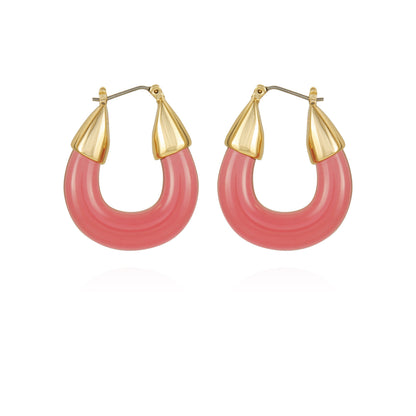 Vince Camuto Goldtone Pink Candy Hoop Earrings