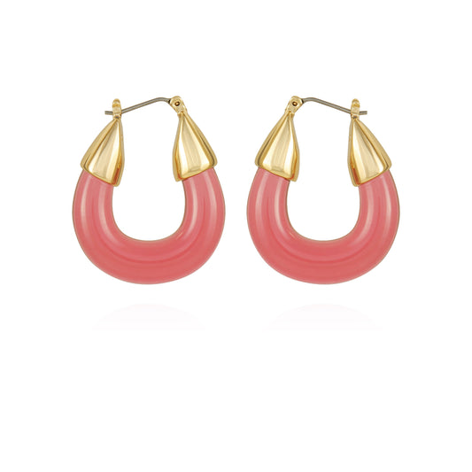 Vince Camuto Goldtone Pink Candy Hoop Earrings