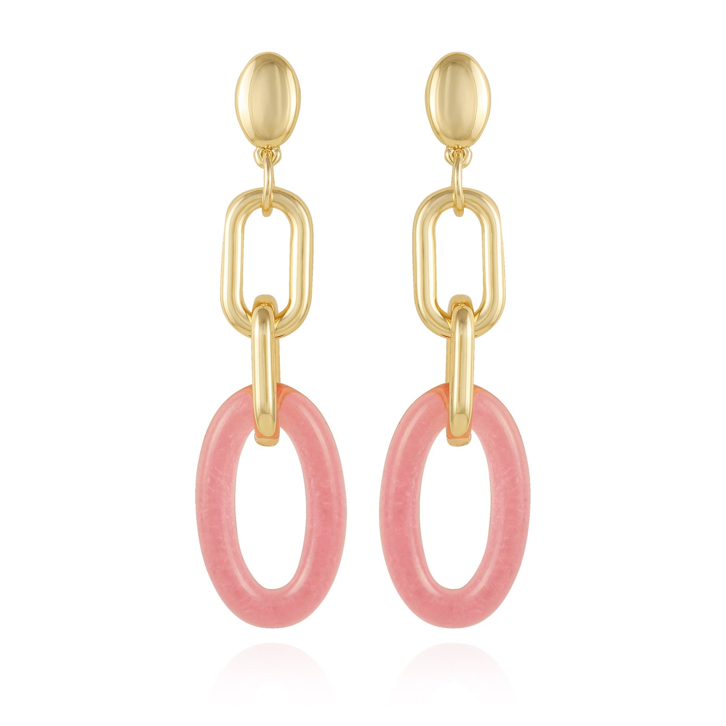 Vince Camuto Goldtone Pink Candy Interlocking Drop Earrings