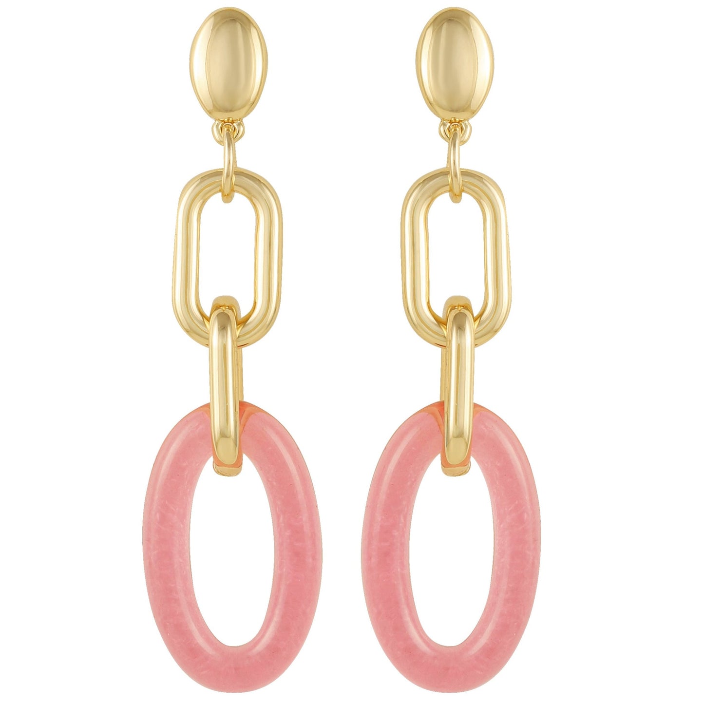 Vince Camuto Goldtone Pink Candy Interlocking Drop Earrings