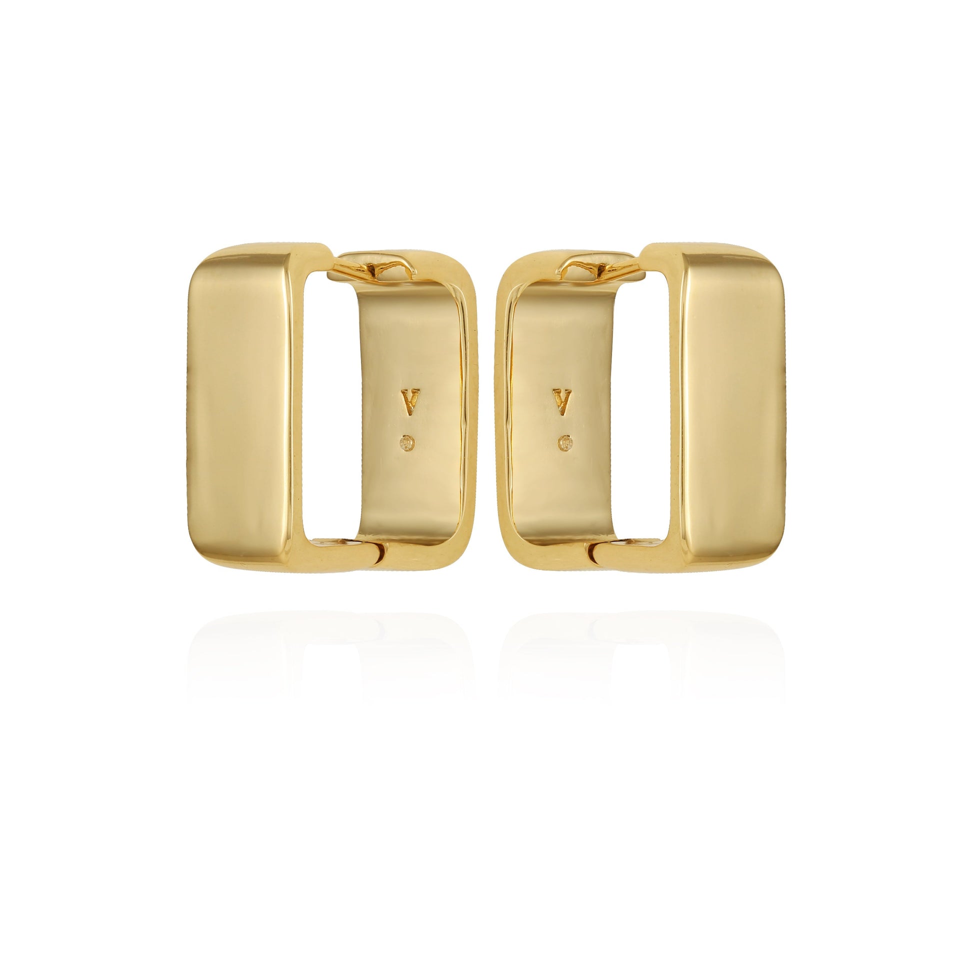 Vince Camuto Brass Rectangle Hoop Earrings