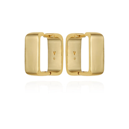 Vince Camuto Brass Rectangle Hoop Earrings
