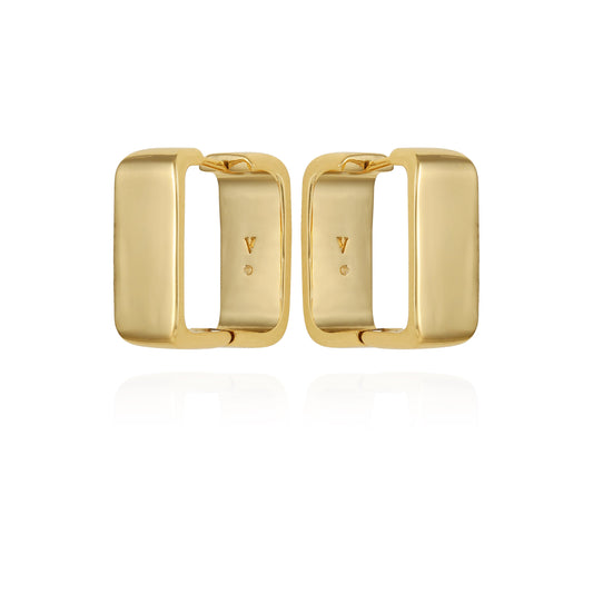 Vince Camuto Brass Rectangle Hoop Earrings