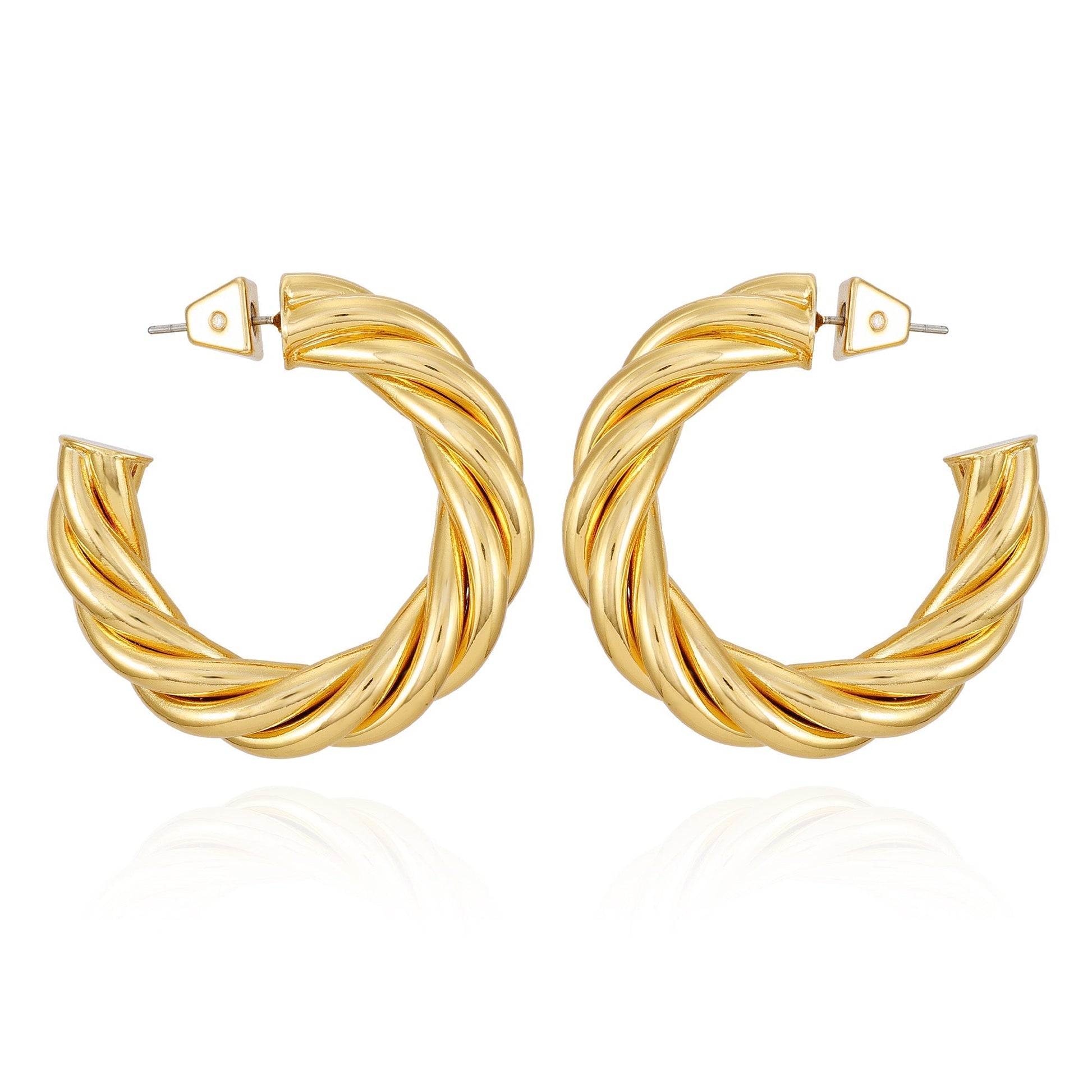 Vince Camuto Goldtone Textured Rope Hoop Earrings