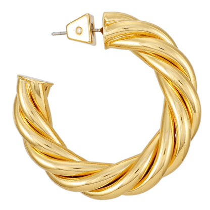 Vince Camuto Goldtone Textured Rope Hoop Earrings