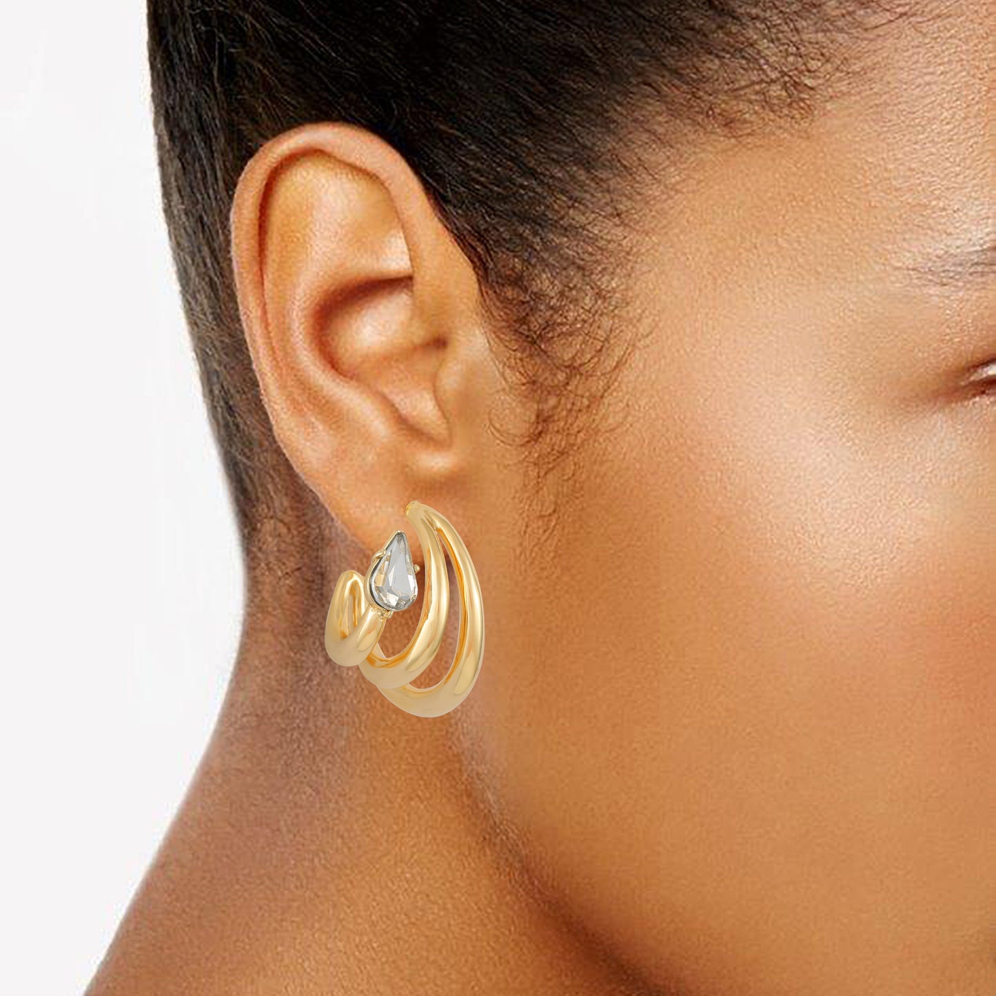Vince Camuto Goldtone Crystal Stone Small Hoop Earring