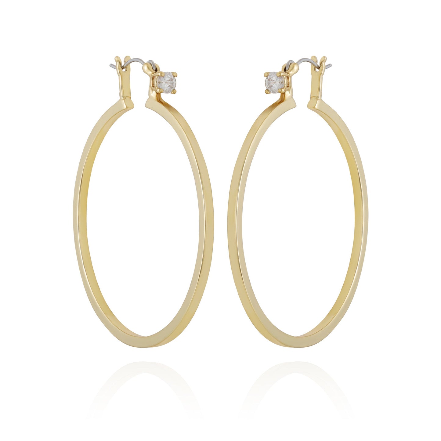 Vince Camuto Goldtone Cubic Zirconia Large Hoops Earrings