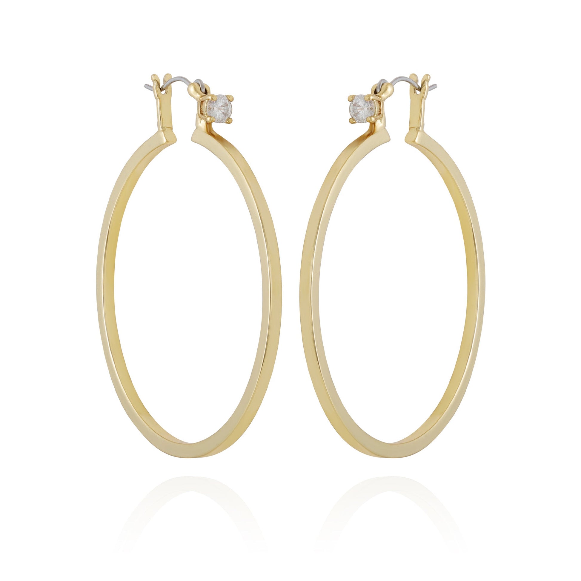 Vince Camuto Goldtone Cubic Zirconia Large Hoops Earrings