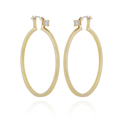 Vince Camuto Goldtone Cubic Zirconia Large Hoops Earrings
