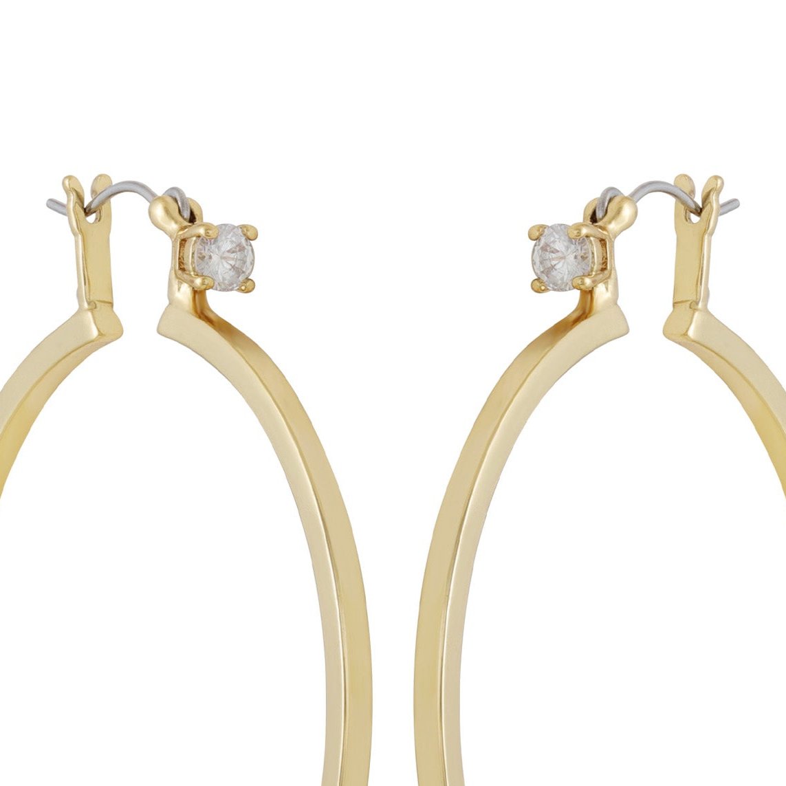 Vince Camuto Goldtone Cubic Zirconia Large Hoops Earrings