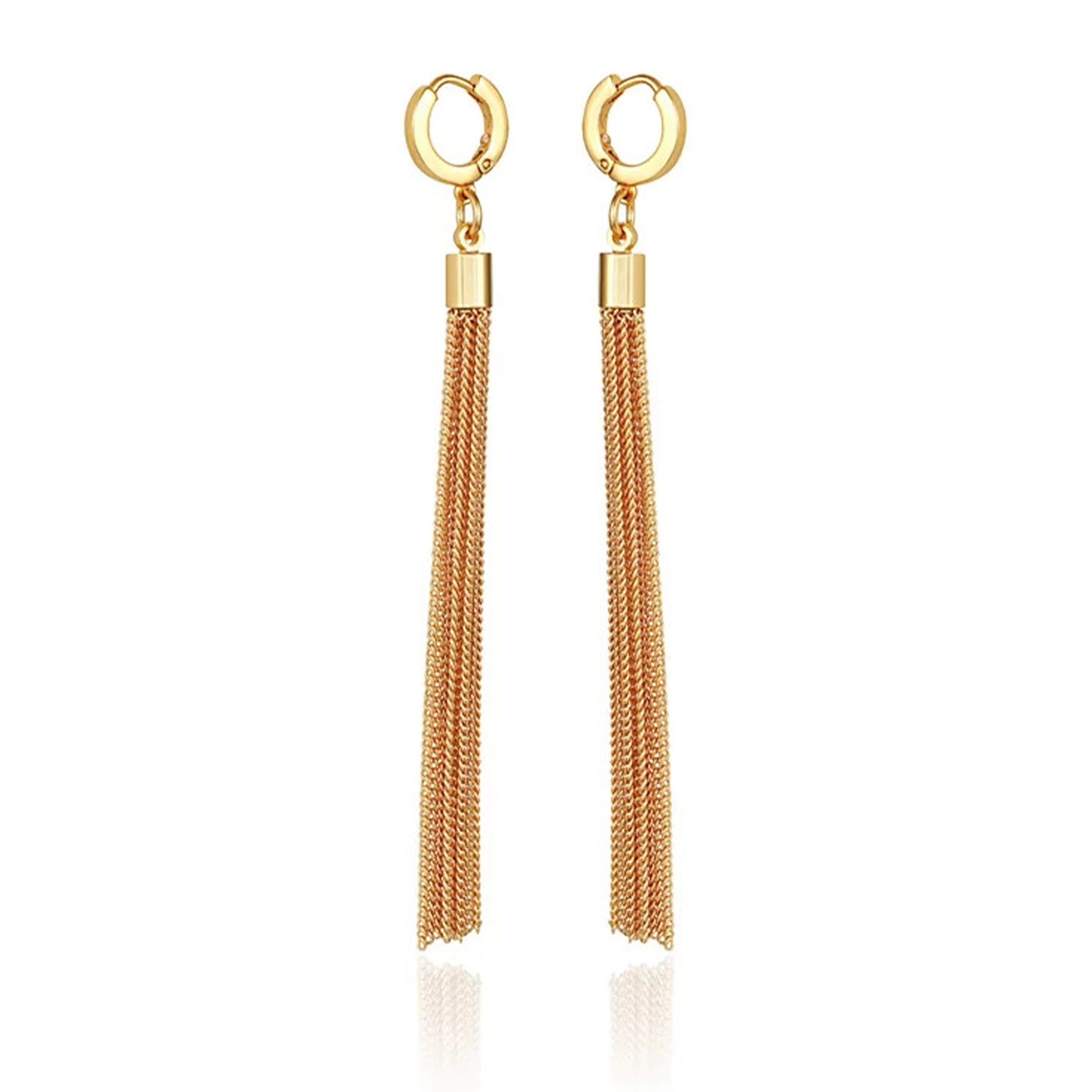 Vince Camuto Goldtone Huggie Tassel Hoop Drop Earrings