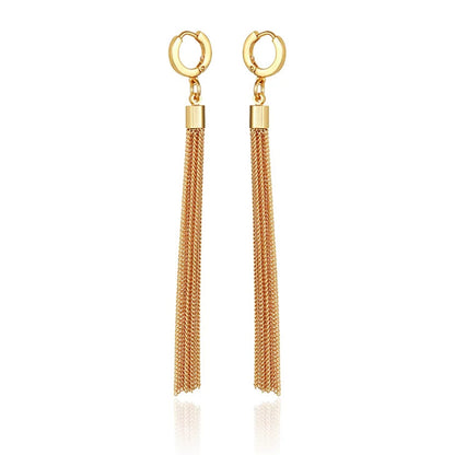 Vince Camuto Goldtone Huggie Tassel Hoop Drop Earrings