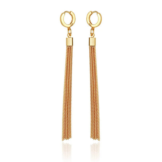 Vince Camuto Goldtone Huggie Tassel Hoop Drop Earrings