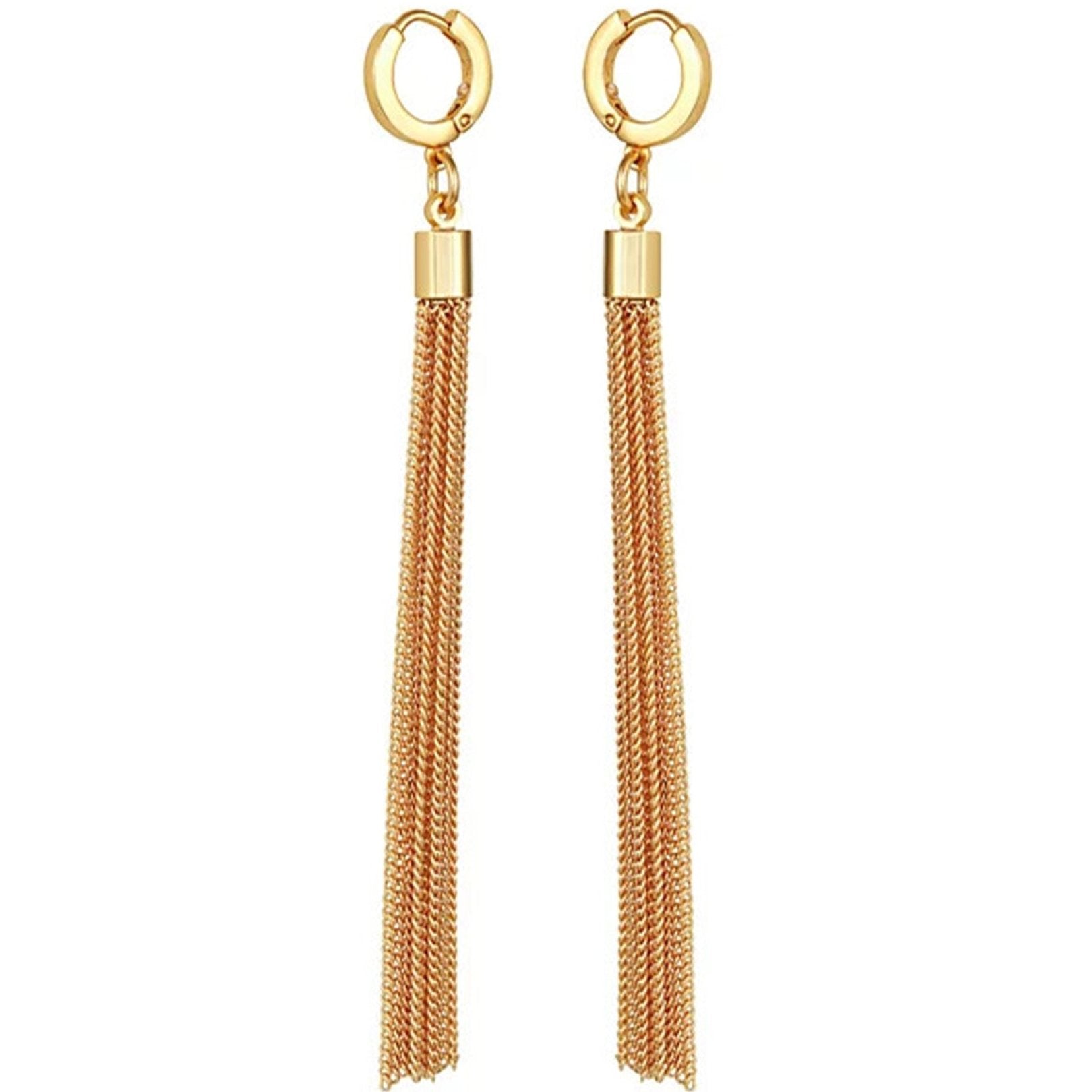 Vince Camuto Goldtone Huggie Tassel Hoop Drop Earrings