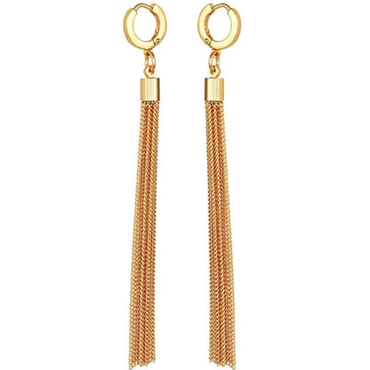 Vince Camuto Goldtone Huggie Tassel Hoop Drop Earrings