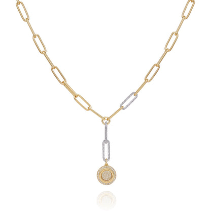 Vince Camuto Two Tone Coin Pendant Y Necklace
