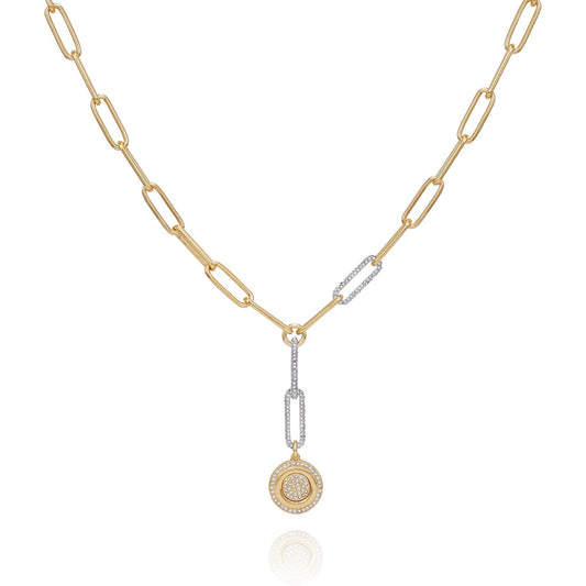 Vince Camuto Two Tone Coin Pendant Y Necklace