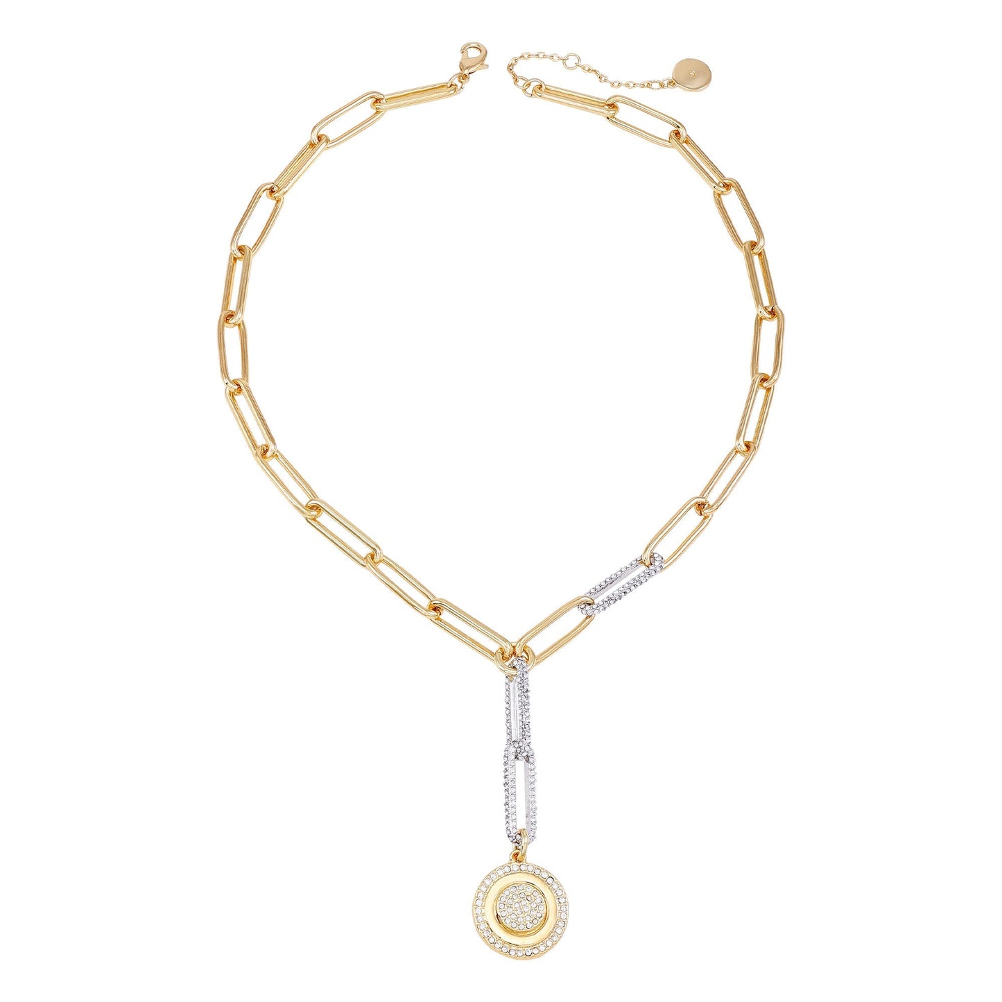 Vince Camuto Two Tone Coin Pendant Y Necklace