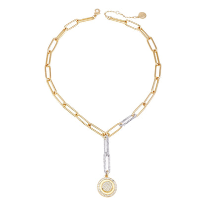 Vince Camuto Two Tone Coin Pendant Y Necklace