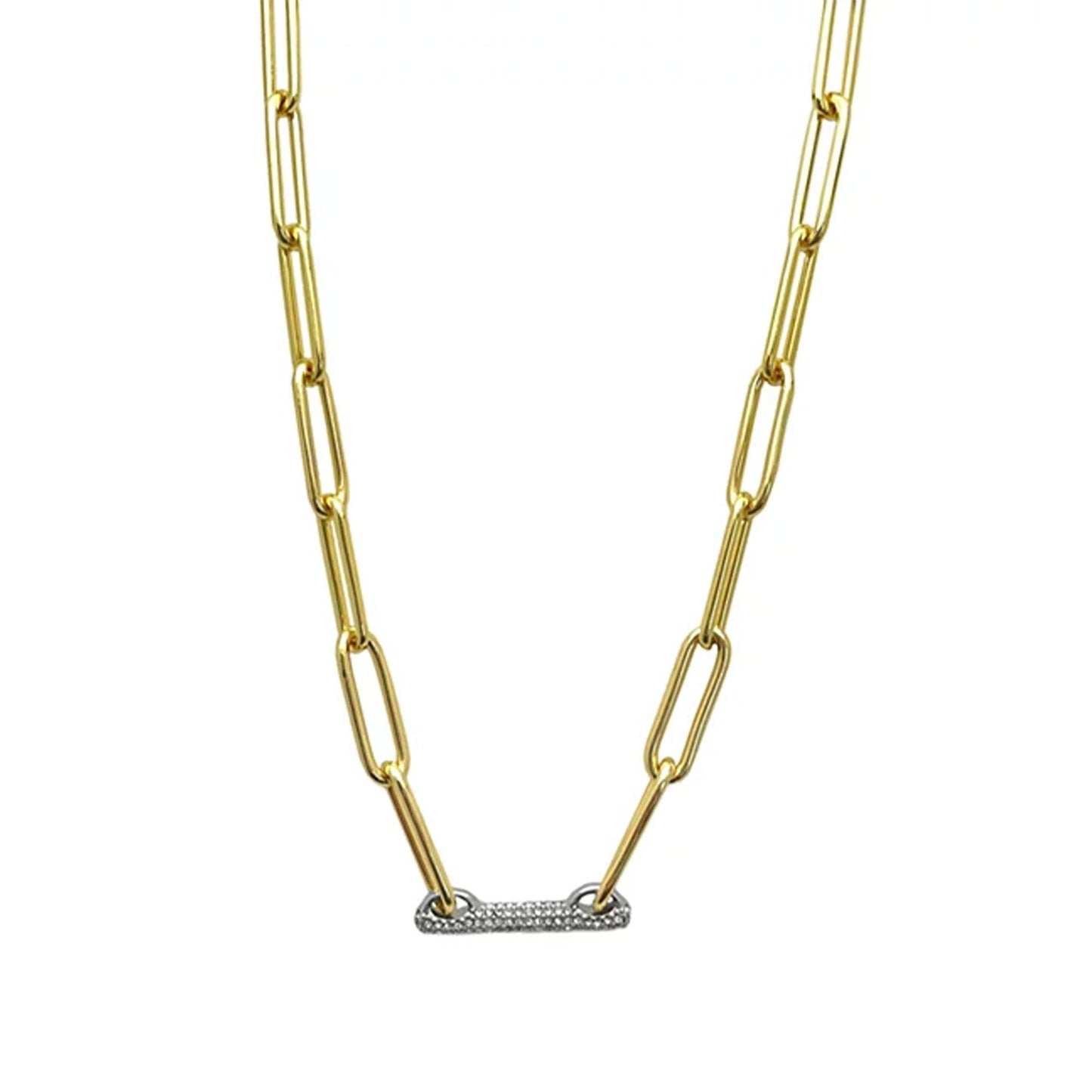 Vince Camuto Goldtone Pave Bar Chain Necklace