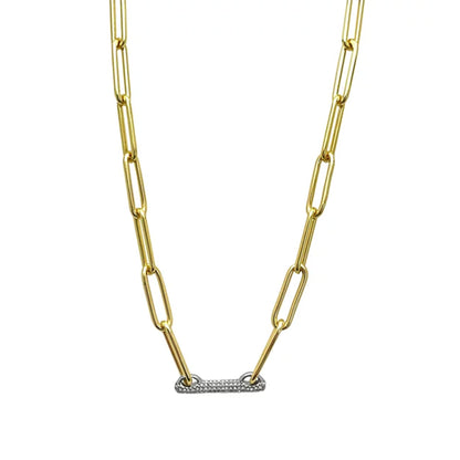 Vince Camuto Goldtone Pave Bar Chain Necklace
