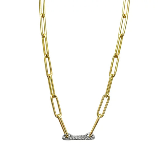 Vince Camuto Goldtone Pave Bar Chain Necklace