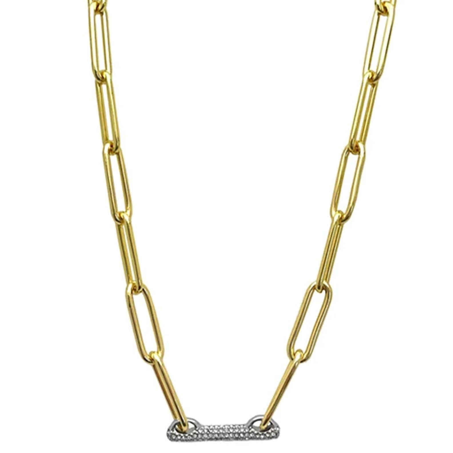 Vince Camuto Goldtone Pave Bar Chain Necklace