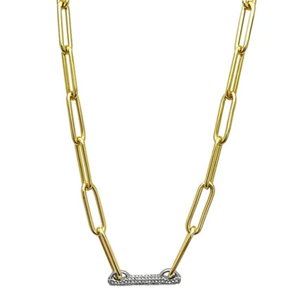 Vince Camuto Goldtone Pave Bar Chain Necklace