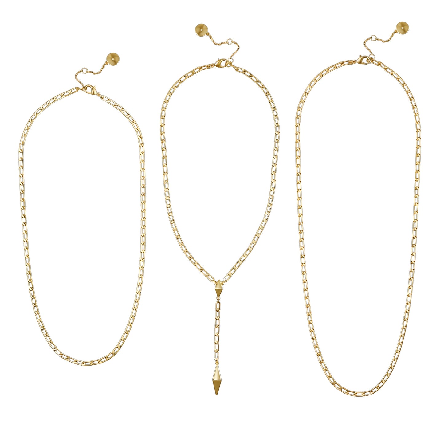 Vince Camuto 3 Piece Goldtone Chain Necklaces