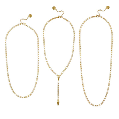 Vince Camuto 3 Piece Goldtone Chain Necklaces