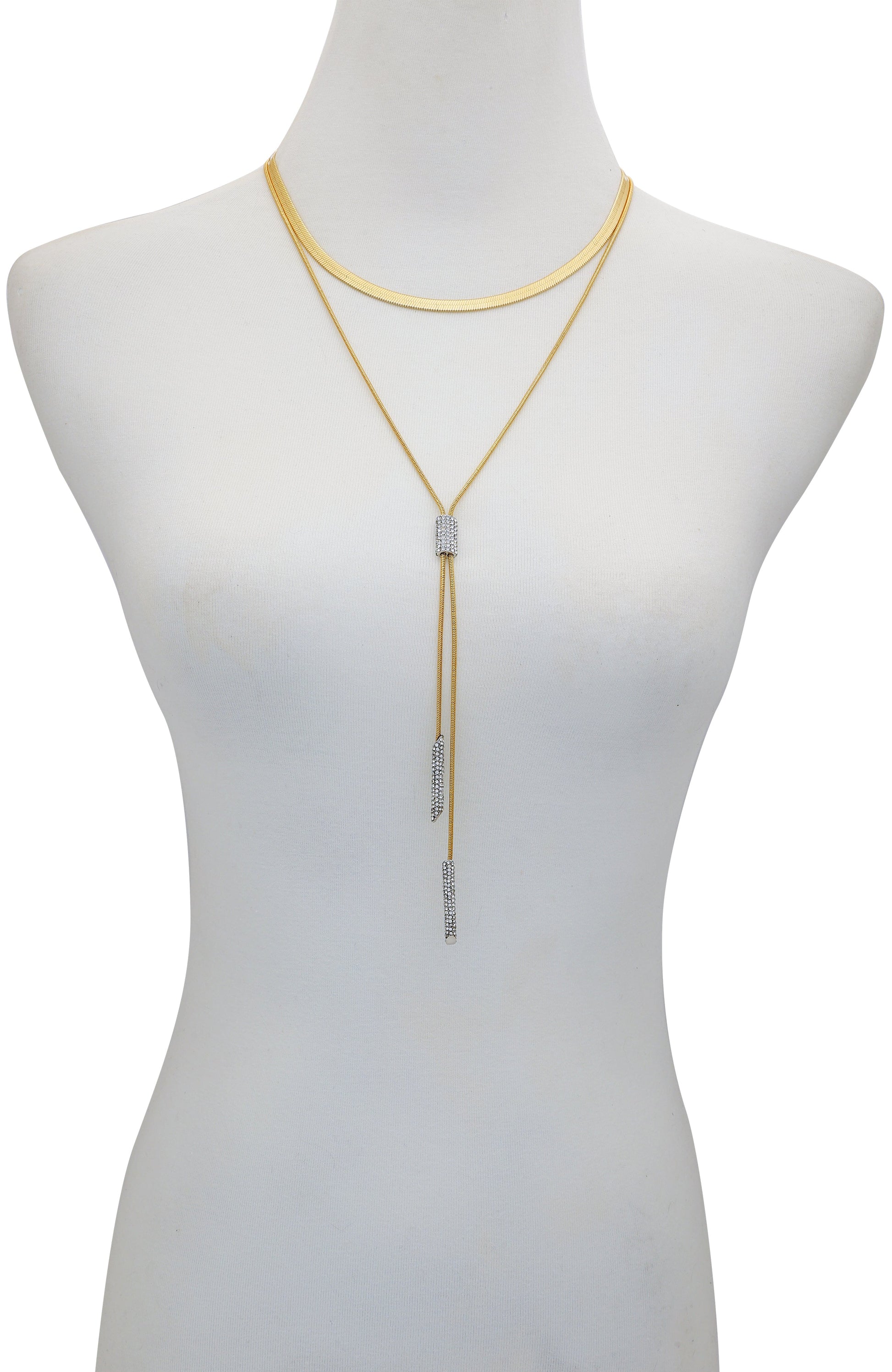 Vince Camuto Layered Goldtone & Crystal Pendant Necklace