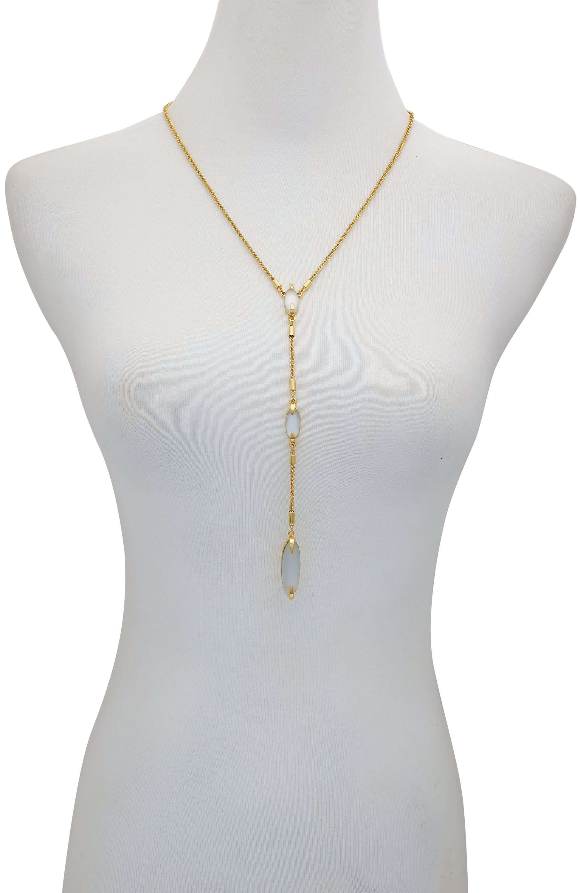 Vince Camuto Long Goldtone & Stone Pendant Necklace