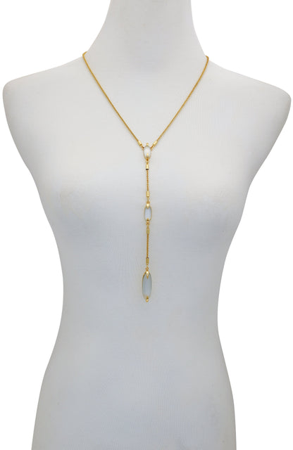 Vince Camuto Long Goldtone & Stone Pendant Necklace