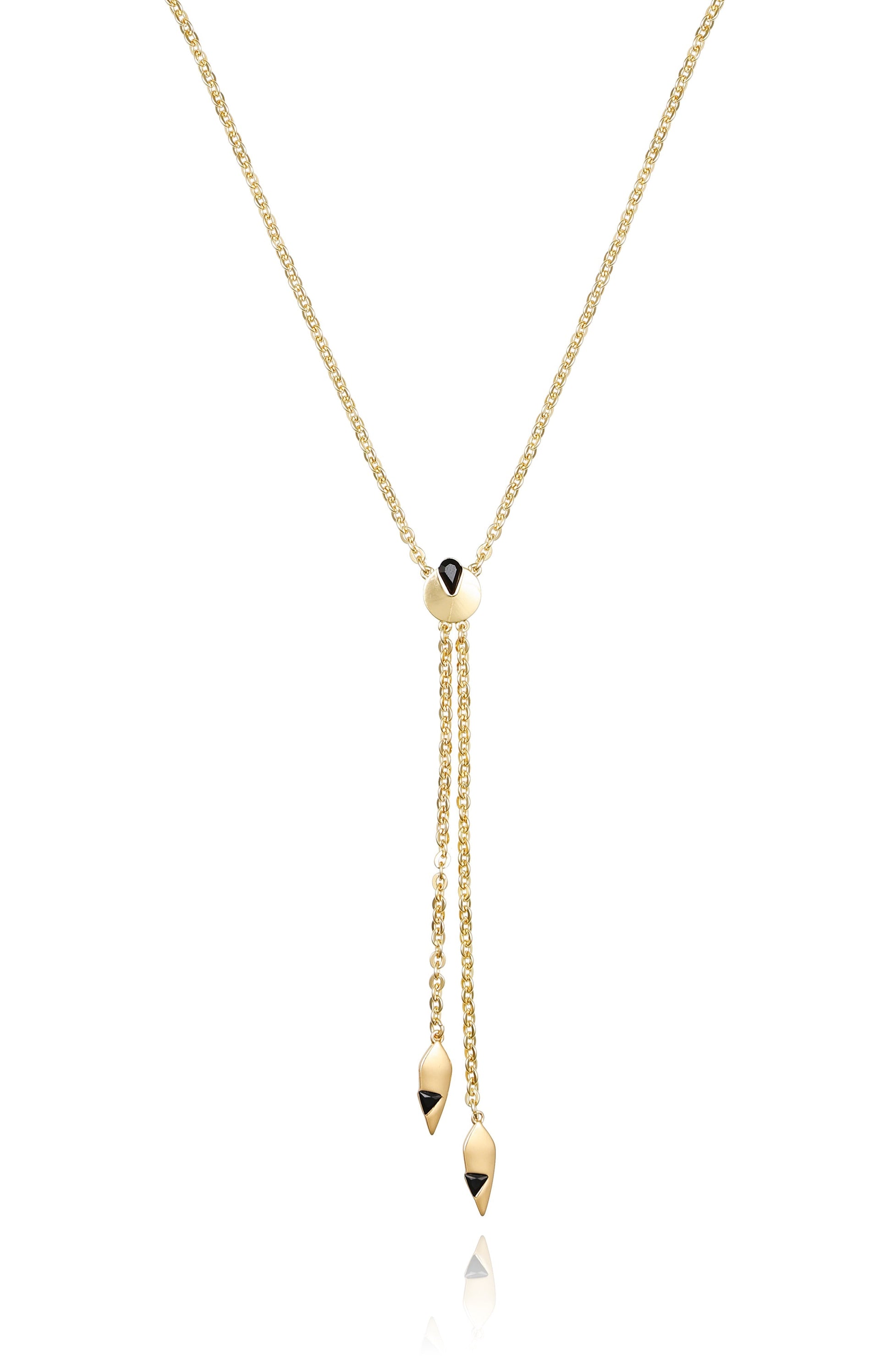 Vince Camuto Goldtone & Black Drop Pendant Necklace