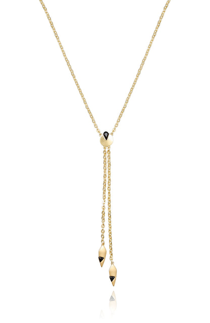 Vince Camuto Goldtone & Black Drop Pendant Necklace