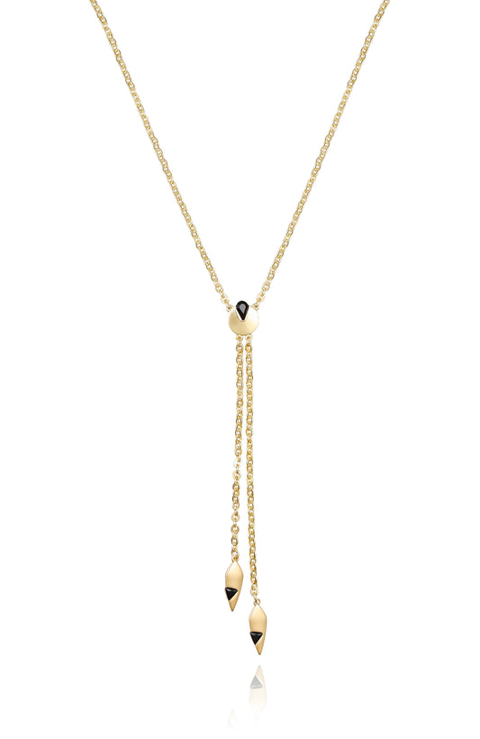 Vince Camuto Goldtone & Black Drop Pendant Necklace