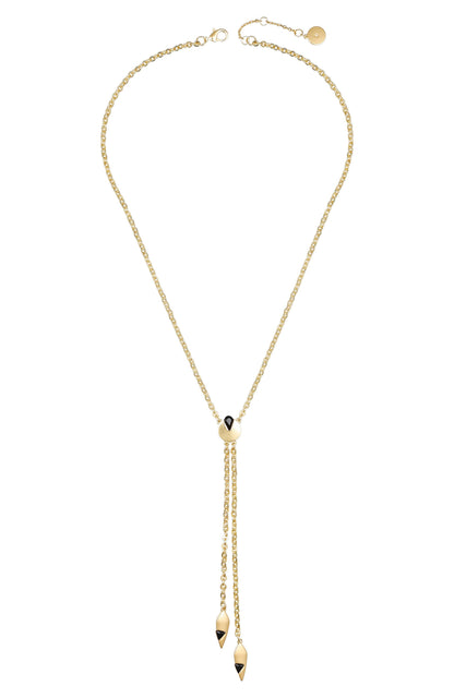 Vince Camuto Goldtone & Black Drop Pendant Necklace