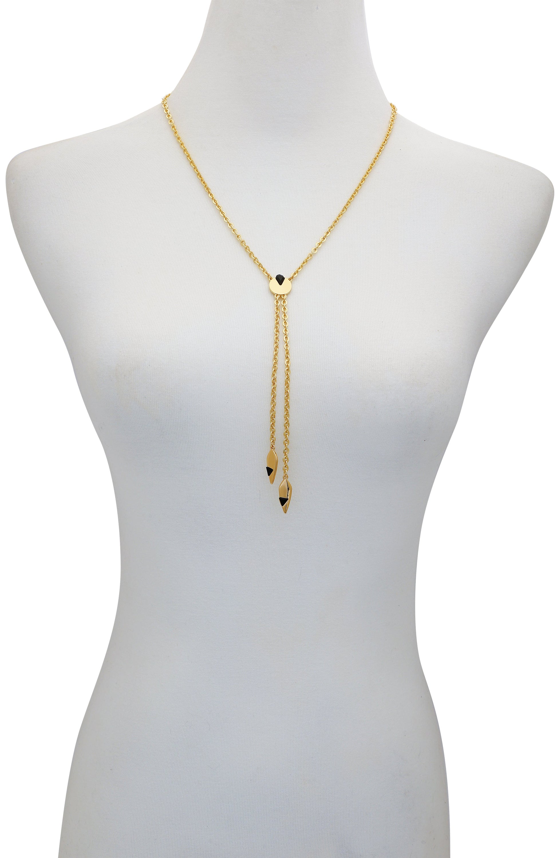 Vince Camuto Goldtone & Black Drop Pendant Necklace