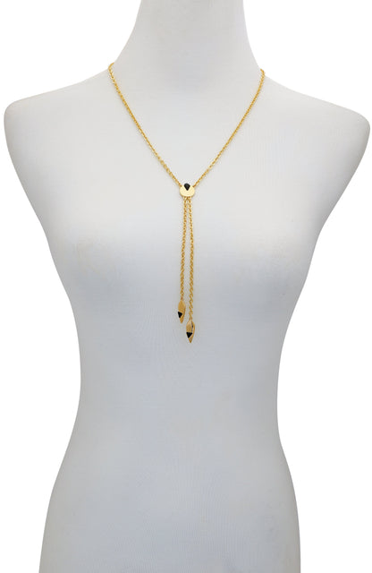 Vince Camuto Goldtone & Black Drop Pendant Necklace