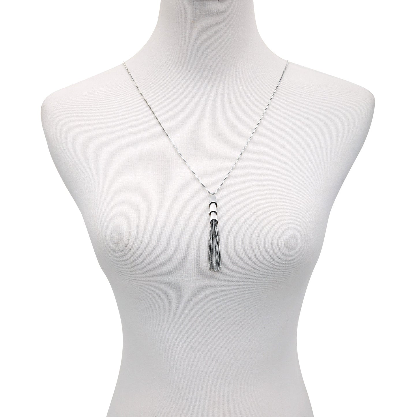 Vince Camuto Silvertone Tassel Pendant Necklace
