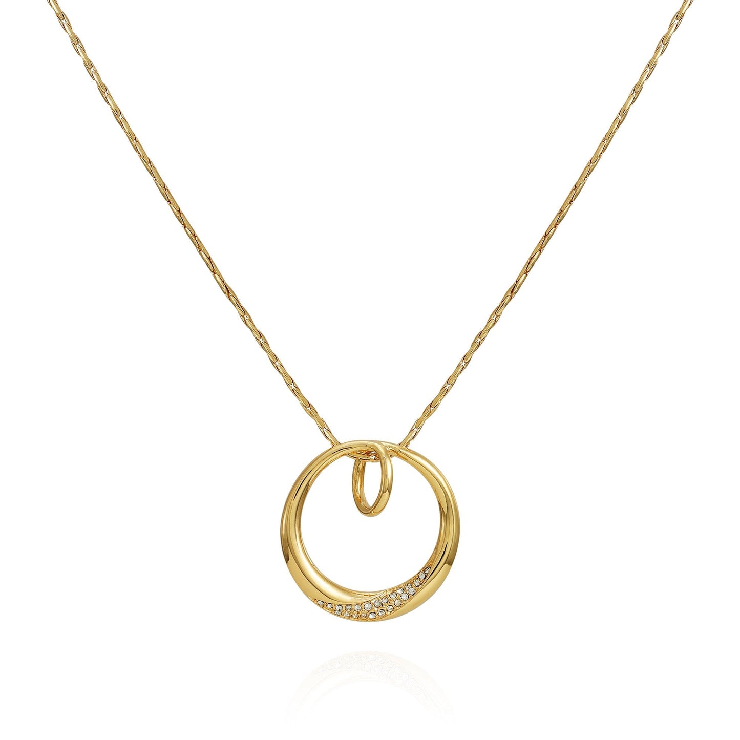 Vince Camuto Goldtone Crystal Stone Circle Pendant Necklace