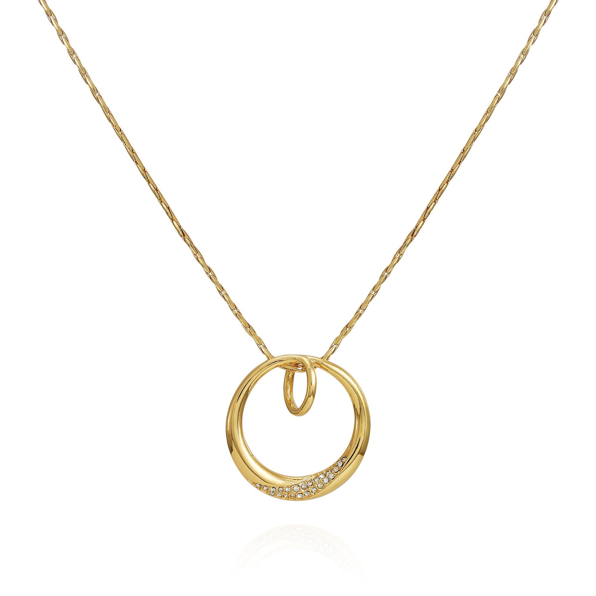 Vince Camuto Goldtone Crystal Stone Circle Pendant Necklace
