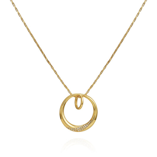 Vince Camuto Goldtone Crystal Stone Circle Pendant Necklace