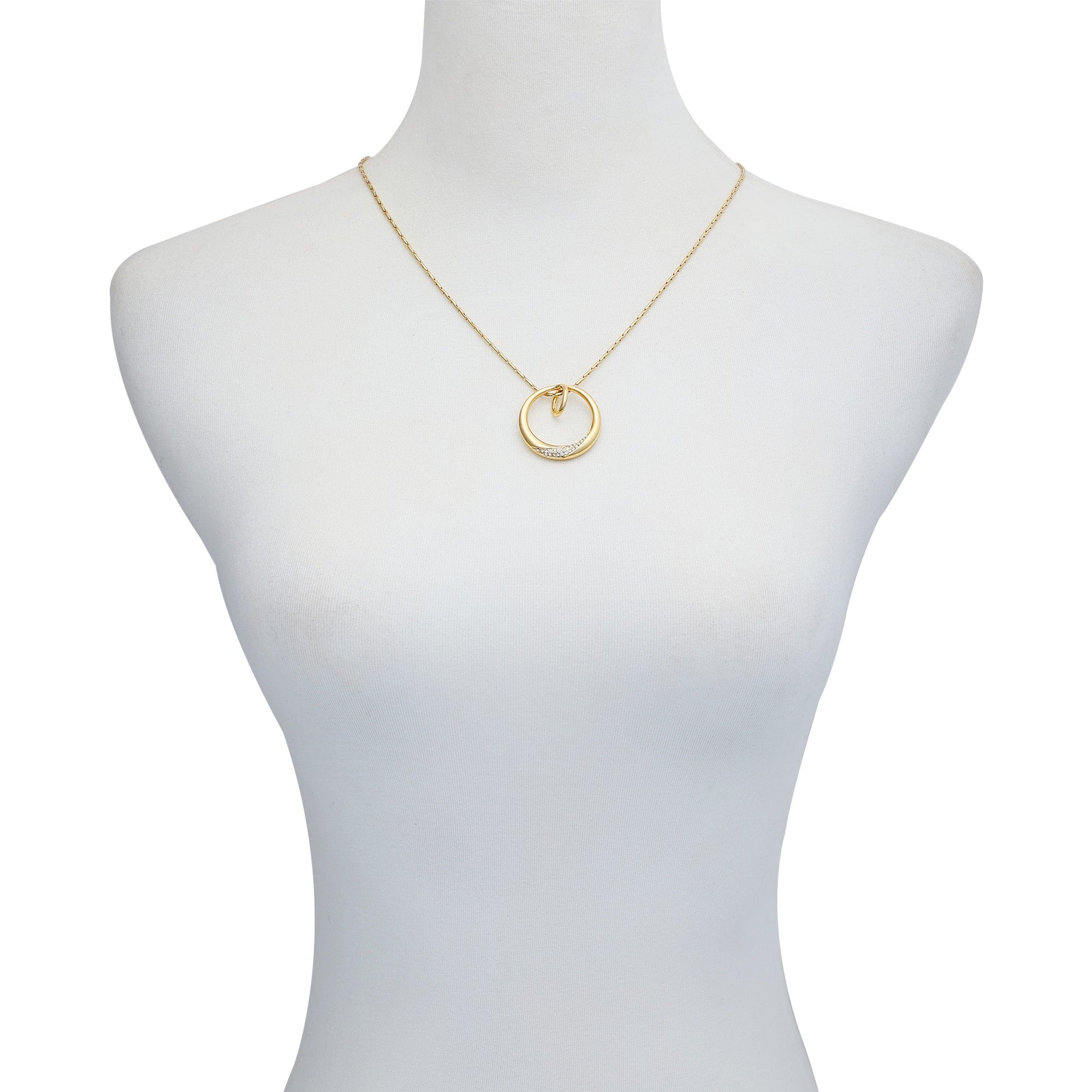 Vince Camuto Goldtone Crystal Stone Circle Pendant Necklace