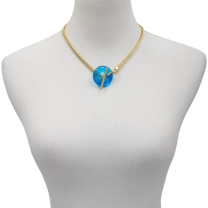Vince Camuto Goldtone Blue Candy Stone Snake Chain Necklace