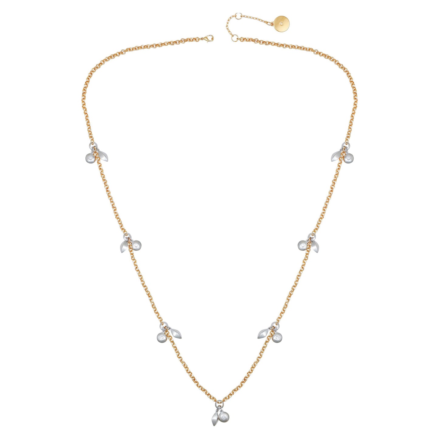 Vince Camuto Two Tone Gilded Leaf Long Necklace
